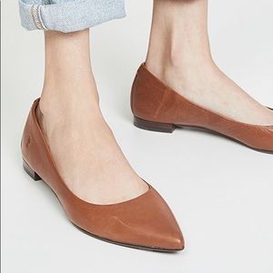FRYE sienna leather flats in tan